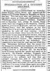 
Wentloog Colliery court case, 1 August 1898