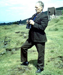 Henllys Colliery, Ray Skuse at the upcast shaft, c1960