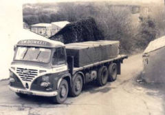 
Bowkett's lorry leaving Henllys Brickworks, Oakfield, 1971