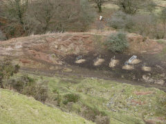 Henllys Colliery, the site and ruins of Tip Terrace, February 2012