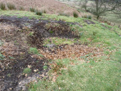 Henllys Colliery, workings at foot of the small quarry incline, February 2012