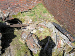 
Henllys Colliery, the jumbled wreckage over the upcast shaft, April 2010