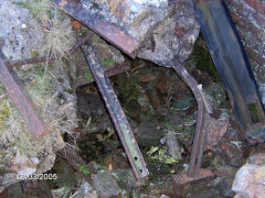 
Henllys Colliery, the jumbled wreckage over the upcast shaft, March 2005