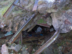 
Henllys Colliery, the jumbled wreckage over the upcast shaft, March 2005