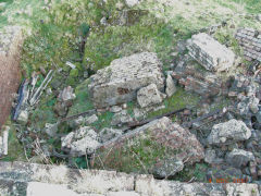 Henllys Colliery, the jumbled wreckage over the upcast shaft, November 2007