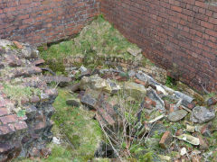 
Henllys Colliery, the jumbled wreckage over the upcast shaft, February 2012