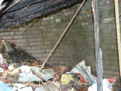 
Henllys Colliery, the jumbled wreckage over the upcast shaft, February 2012