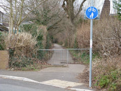 
Course of tramway from the Mill Inn, Coed Eva Lane, February 2012