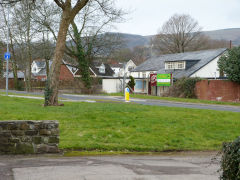 
Route of tramway across Two Locks Road to Mill Inn, February 2012