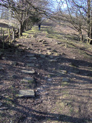 Henllys Incline, upper incline between Llywarch Lane and Colliery, March 2005