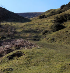 
Henllys Incline, upper incline approaching Colliery tips, March 2005