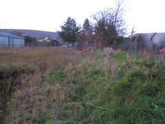 
Course of line to Llandowlais brickworks, December 2008