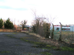 
Course of line to Llandowlais brickworks, Oakfield, in front of Printpac factory, December 2008