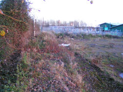 Course of line to Llandowlais Brickworks from Ty Coch Way, December 2008