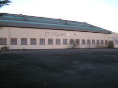 
Printpac factory on line to Llandowlais brickworks, Oakfield, December 2008