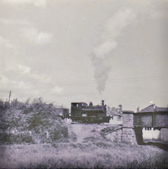 
'Whitehead' about to cross the canal at Two Locks, June 1966