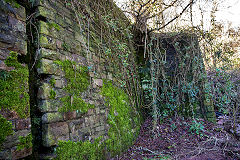 
The back wall of the Colliery with modern-day Springvale above it, January 2014