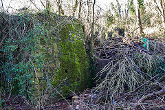 
The back wall of the Colliery with modern-day Springvale above it, January 2014