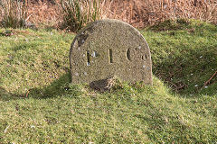 
'P I Co', possibly Pontypool Iron Co, with 'L' on the reverse, above Blaen Bran, Mynydd Maen, February 2016