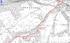 Cwmynyscoy Tramroad, © Crown Copyright reserved