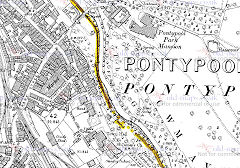 Pontypool Tramway, 1901, © Crown Copyright reserved
