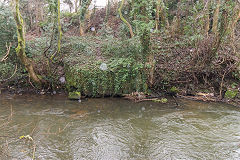 
Pontypool Park aqueduct abutments on West bank, December 2017