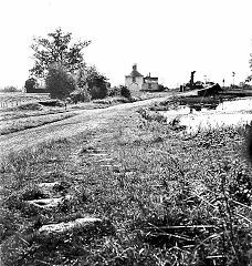 
Pontymoile basin tramroad sleepers, 1952, probably from the Trosnant Tramroad, © Photo courtesy of the Railway and Canal Historical Society