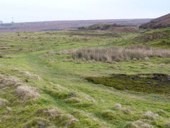 Tramway towards tips with shafts either side, Cwm Lickey Colliery, January 2012