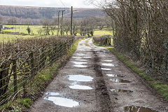 Blaen-y-Cwm Railroad passing Ty Mary-Harry, March 2015