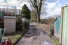 
Blaen-y-Cwm Railroad looking back at Pant-y-Gasseg village, March 2015