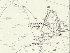 
Pen-rhiw-fid Quarry, Cwm-nant-ddu, 1899, © Crown Copyright reserved