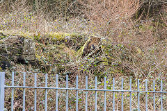 Glyn Pits reservoir dam, March 2015