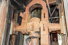The vertical winding engine, Glyn Pits, July 2019