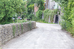 The MRCC line on its retaining wall, Abersychan, July 2015