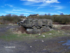 
British Ironworks engine house chimney base, April 2006