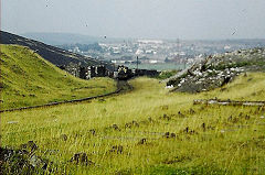 A long shot through the colliery ruins, Talywain Railway, August 1973, © Photo by Richard Morgan, courtesy of Steve Thomas