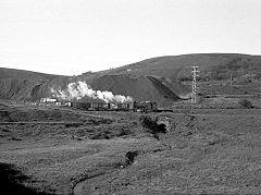 'Islwyn' or 'Illtyd'' at the colliery ruins, Talywain Railway, 1960s, © Photo courtesy of George Woods