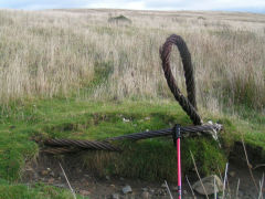 
Wire hawser near the trackbed near Varteg Hill Colliery Top Pits, October 2009