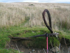 
Wire hawser near the trackbed near Varteg Hill Colliery Top Pits, October 2009