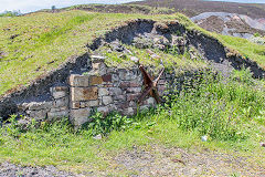 
Stonework opposite Four Houses, probably part of Varteg Furnaces, June 2015