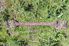 
Tramroad sill, approx 2'6 gauge near Four Houses, June 2015