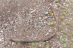 
Wire hawser in the trackbed near Bracys Pit, September 2018