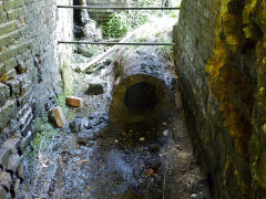 Blaenavon Ironworks rear of furnace No 2, May 2012