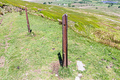 Coity footpath cast-iron fence posts, May 2016