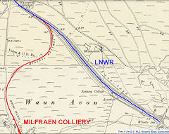 
Milfraen Colliery railway from the LNWR Blaenavon to Brynmawr railway, © Crown Copyright reserved