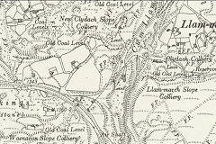 
Llammarch collieries, sidings and incline, © Crown Copyright reserved November 2019
