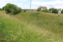 
Trackbed of the LNWR Blaenavon to Brynmawr line at Llammarch sidings junction, July 2020