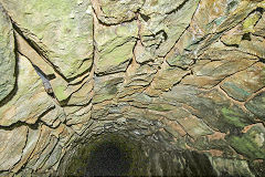 
The culvert linking the upper and lower reservoirs, Garnddyrys Forge, October 2017