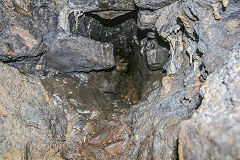 
Side hole in the Northern tramroad tunnel, Garnddyrys Forge, October 2017