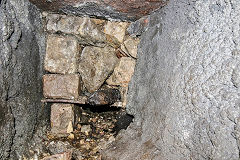 
The end of the side tunnel to the furnaces, Garnddyrys Forge, October 2017